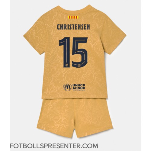 Barcelona Andreas Christensen #15 Bortatröja Barn 2022-23 Kortärmad (+ korta byxor)